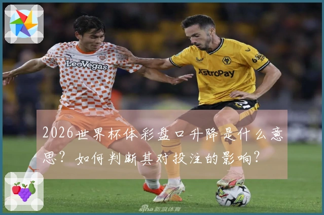 2026世界杯体彩盘口升降是什么意思？如何判断其对投注的影响？